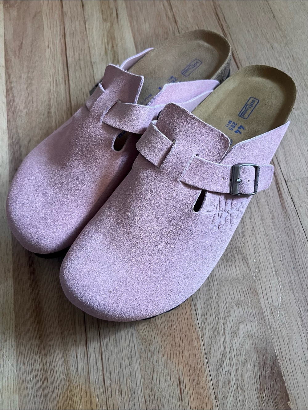 Birkenstock x Stussy Pink Suede Slip-On Clog with Buckle